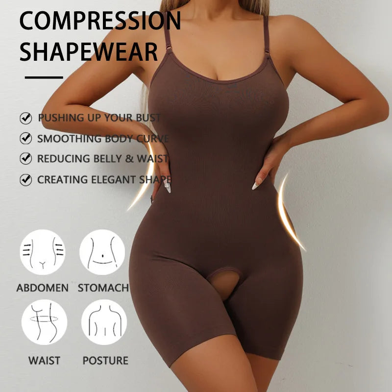 Seamless Tummy Control Full Body Shapewear Bodysuit for Women