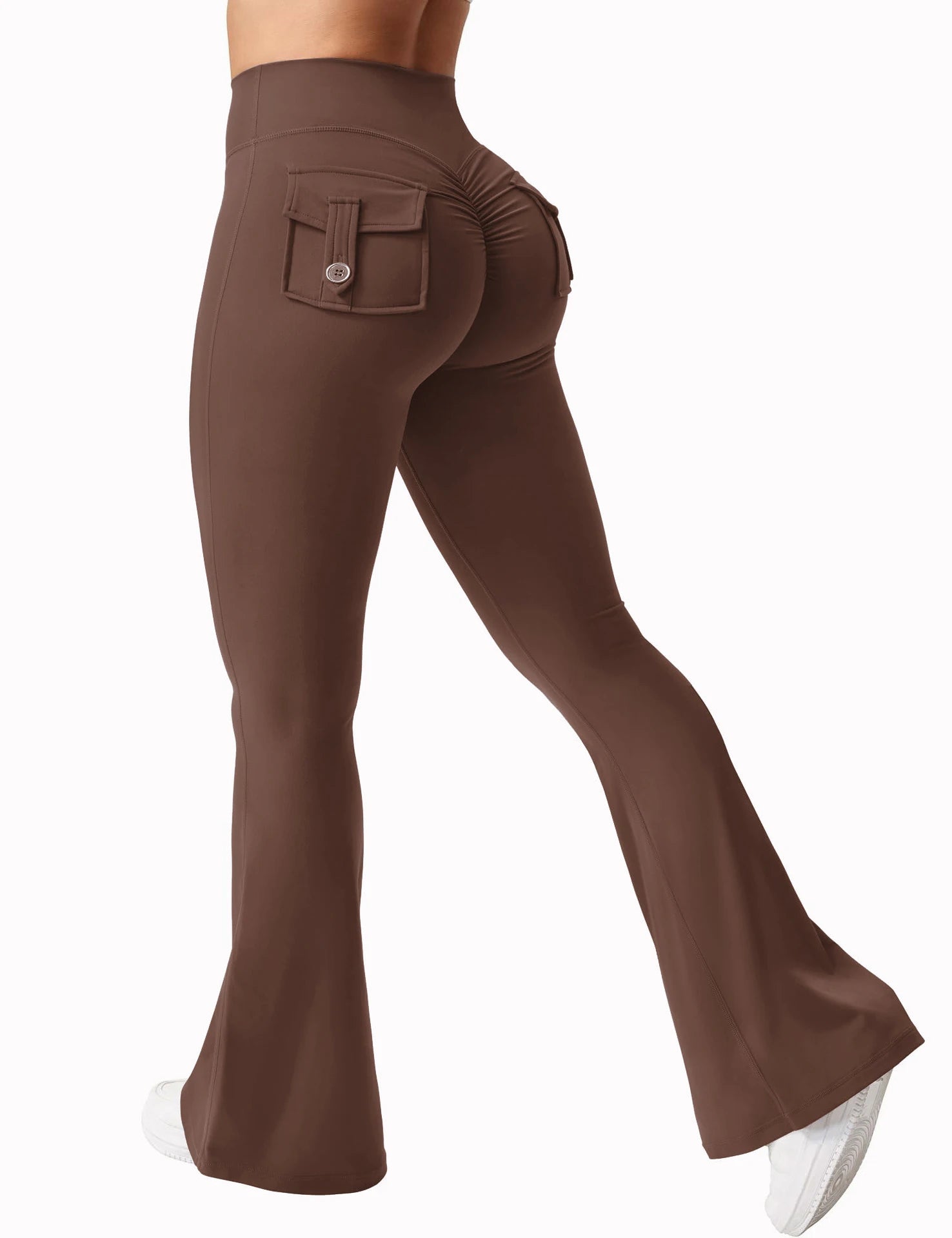 Women Wide Leg Yoga Leggings High Stretch with Pockets Fitness Pants