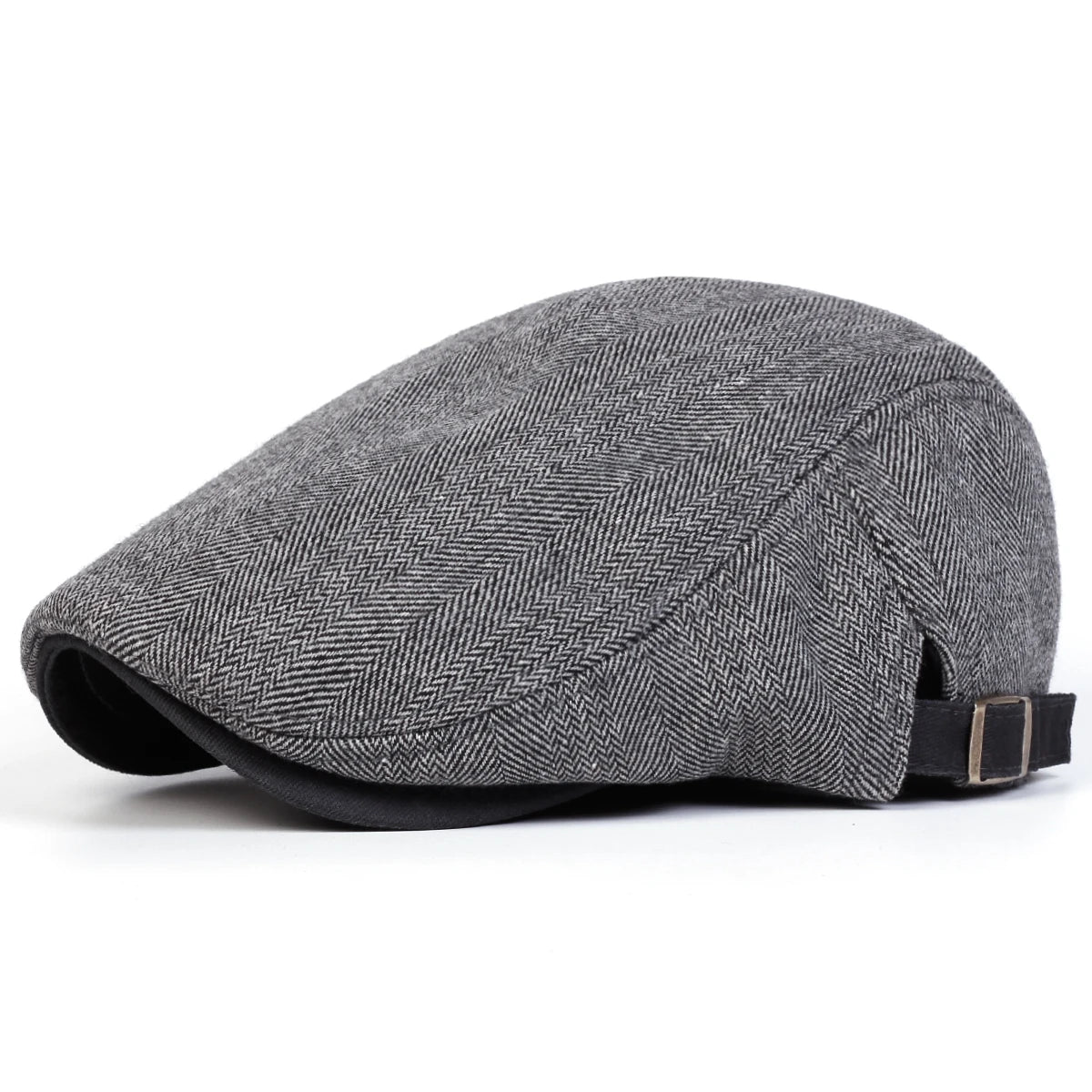 Men Retro Herringbone Newsboy Flat Cap