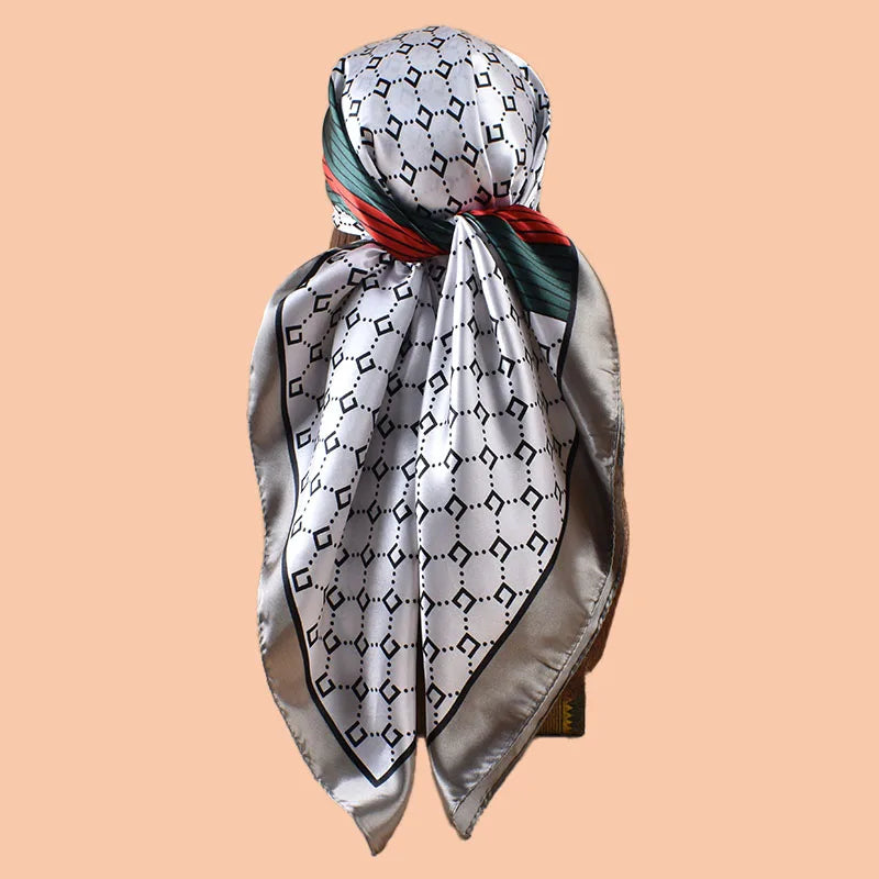 Women Summer Beach Accessory Fashion Satin Square Scarf