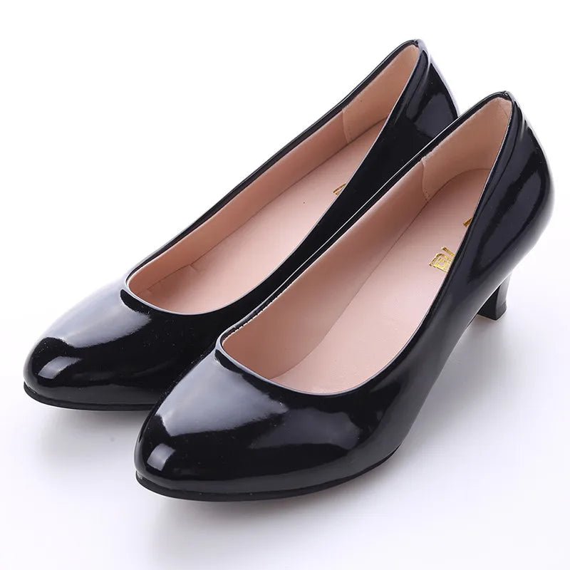 Women Medium Heel Nude Pumps