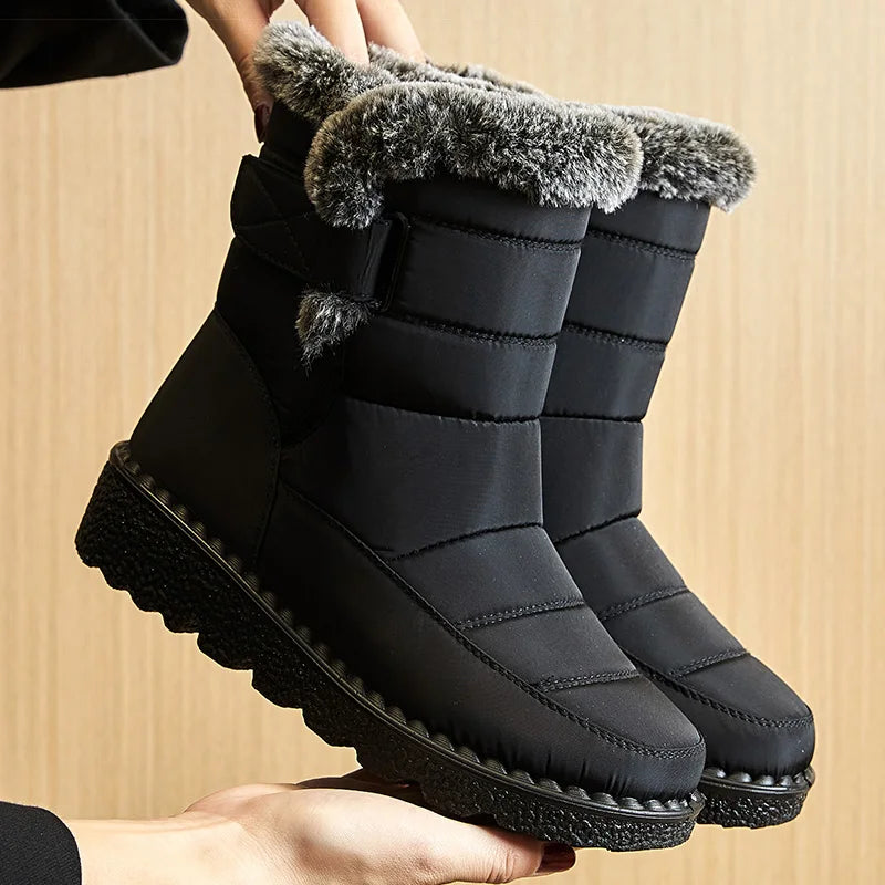 Women Fur Lined Waterproof Winter Boots