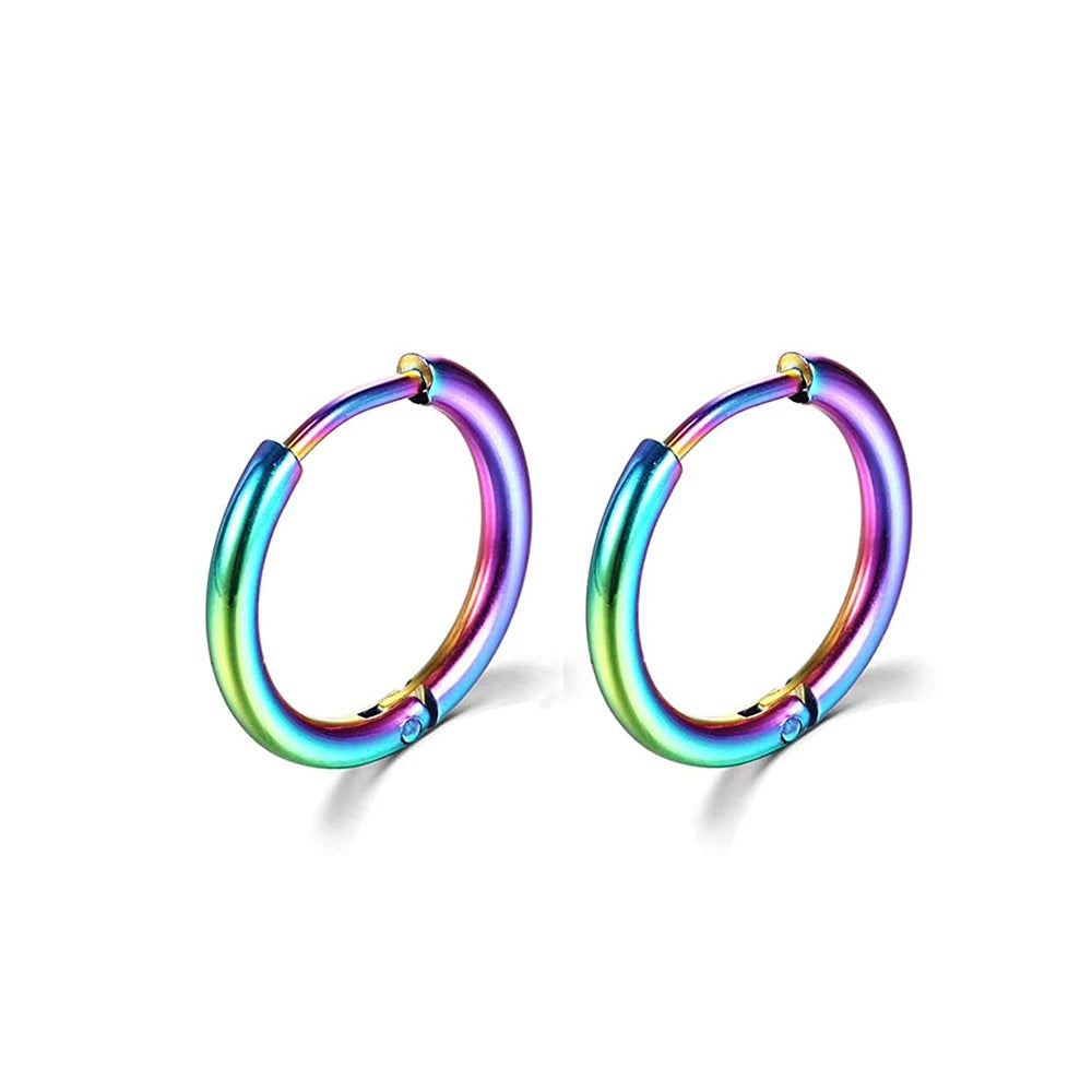 Men Stainless Steel Small Hoop Earrings