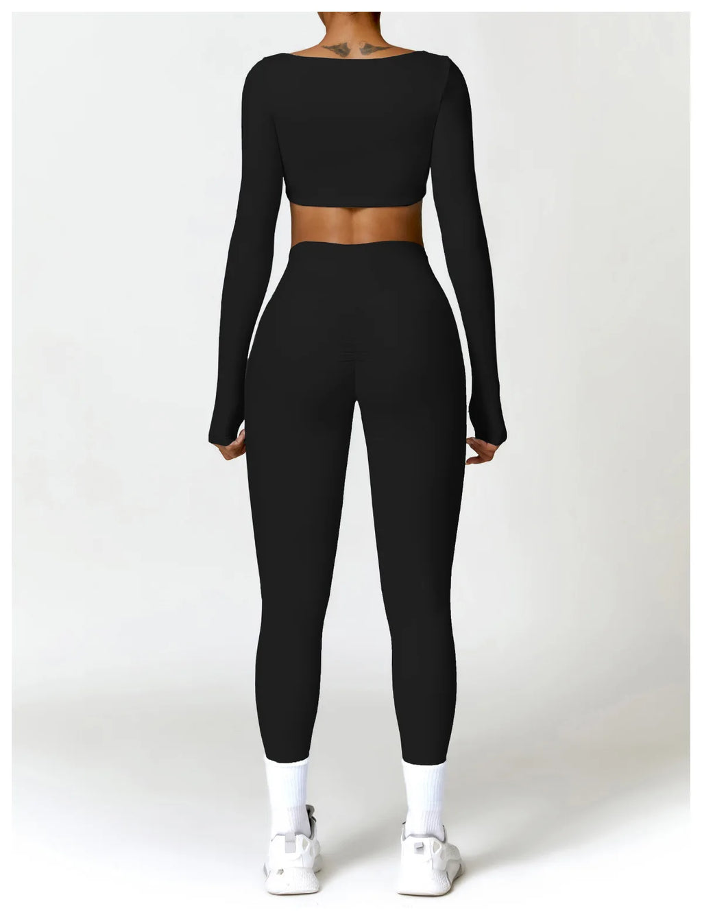 Women 2 Piece Yoga Set Long Sleeve Sports Top and Leggings