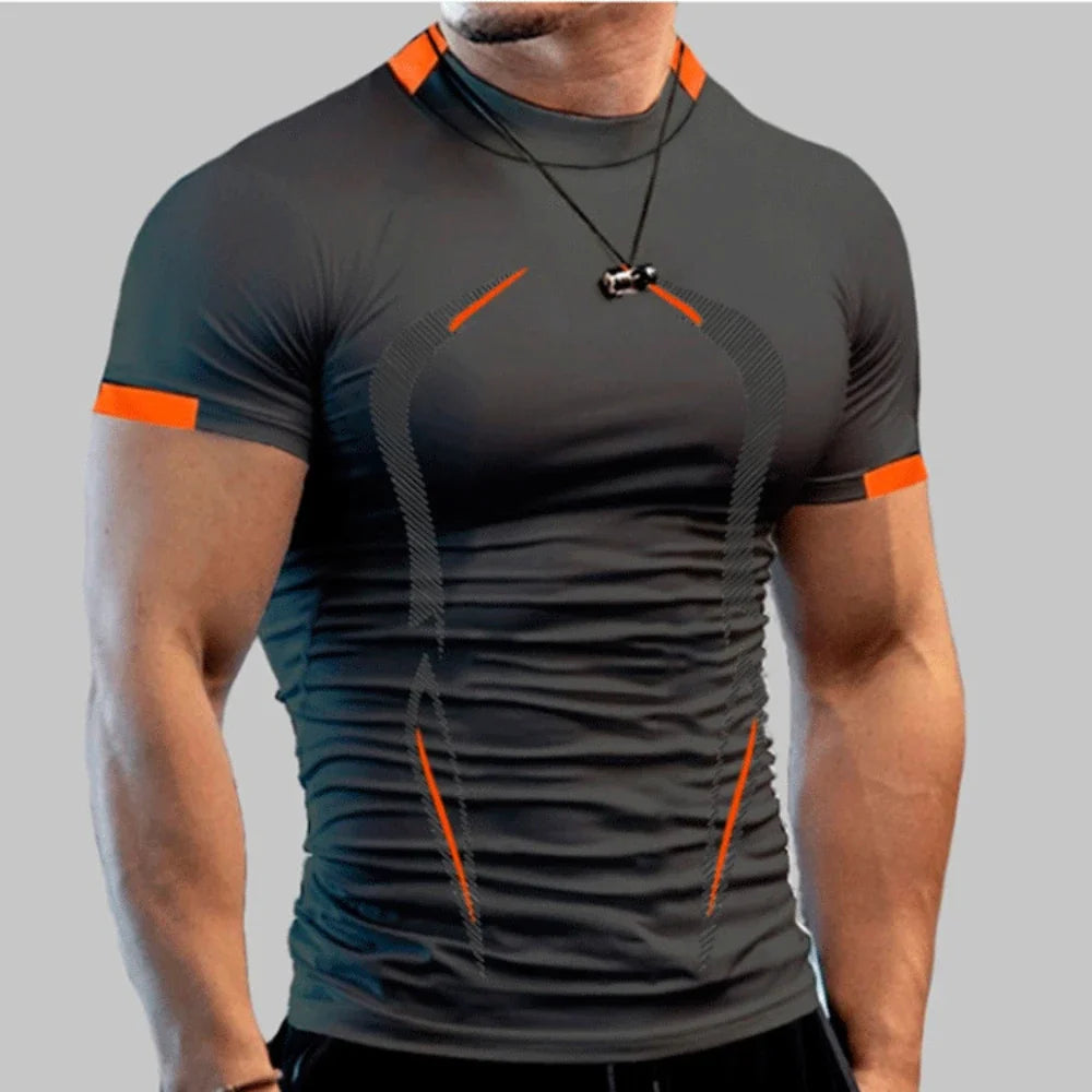 Men Summer Quick Dry Gym Running T Shirt