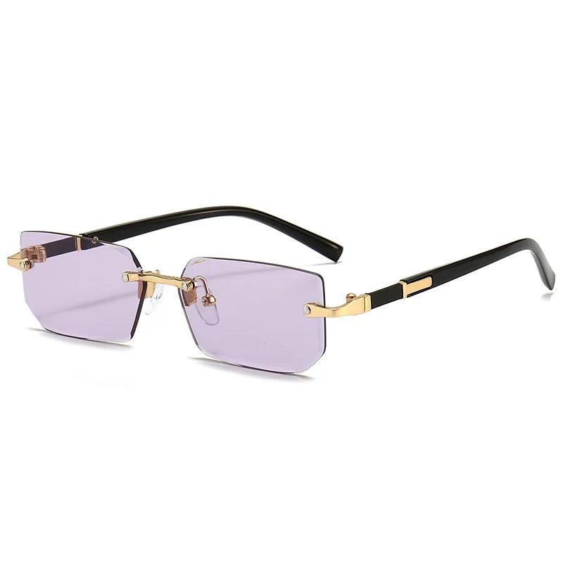 Men Rimless Rectangle Fashion Sunglasses Shades
