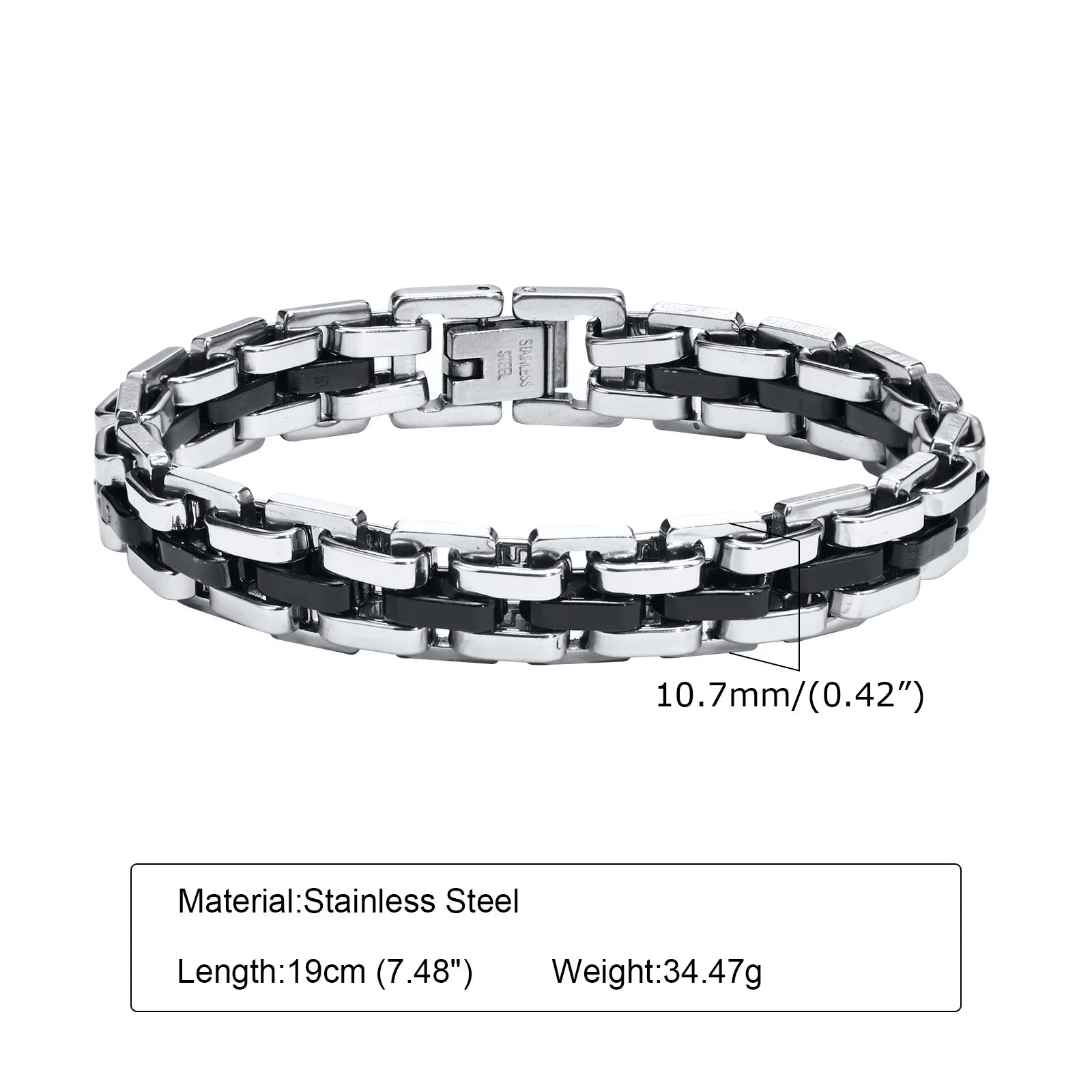 Men Two Tone Stainless Steel Bracelet Jewelry
