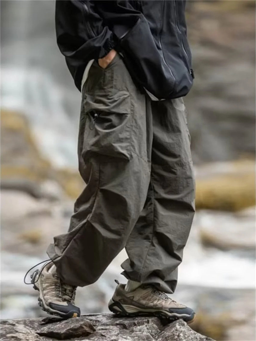 Men Waterproof Cargo Pants Casual Trousers