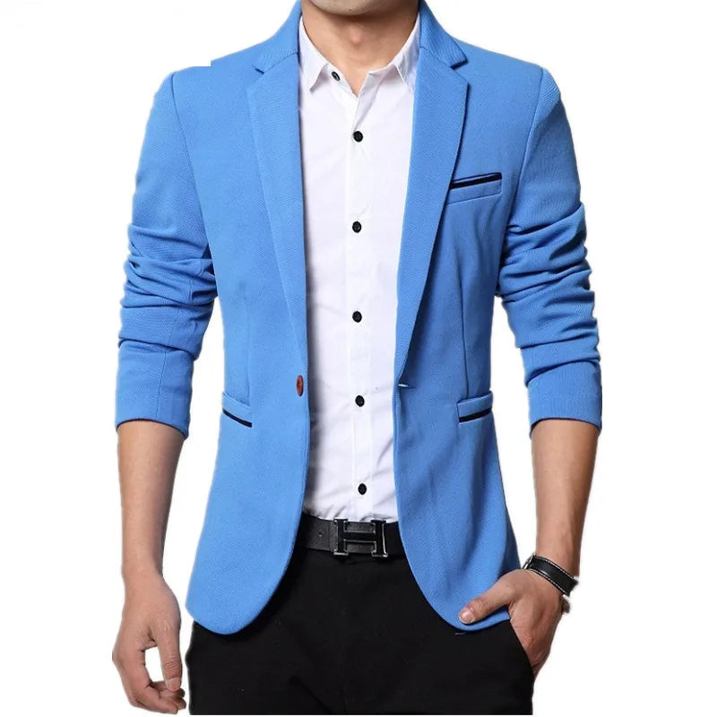 Men Slim Fit Blazer Suit Jacket