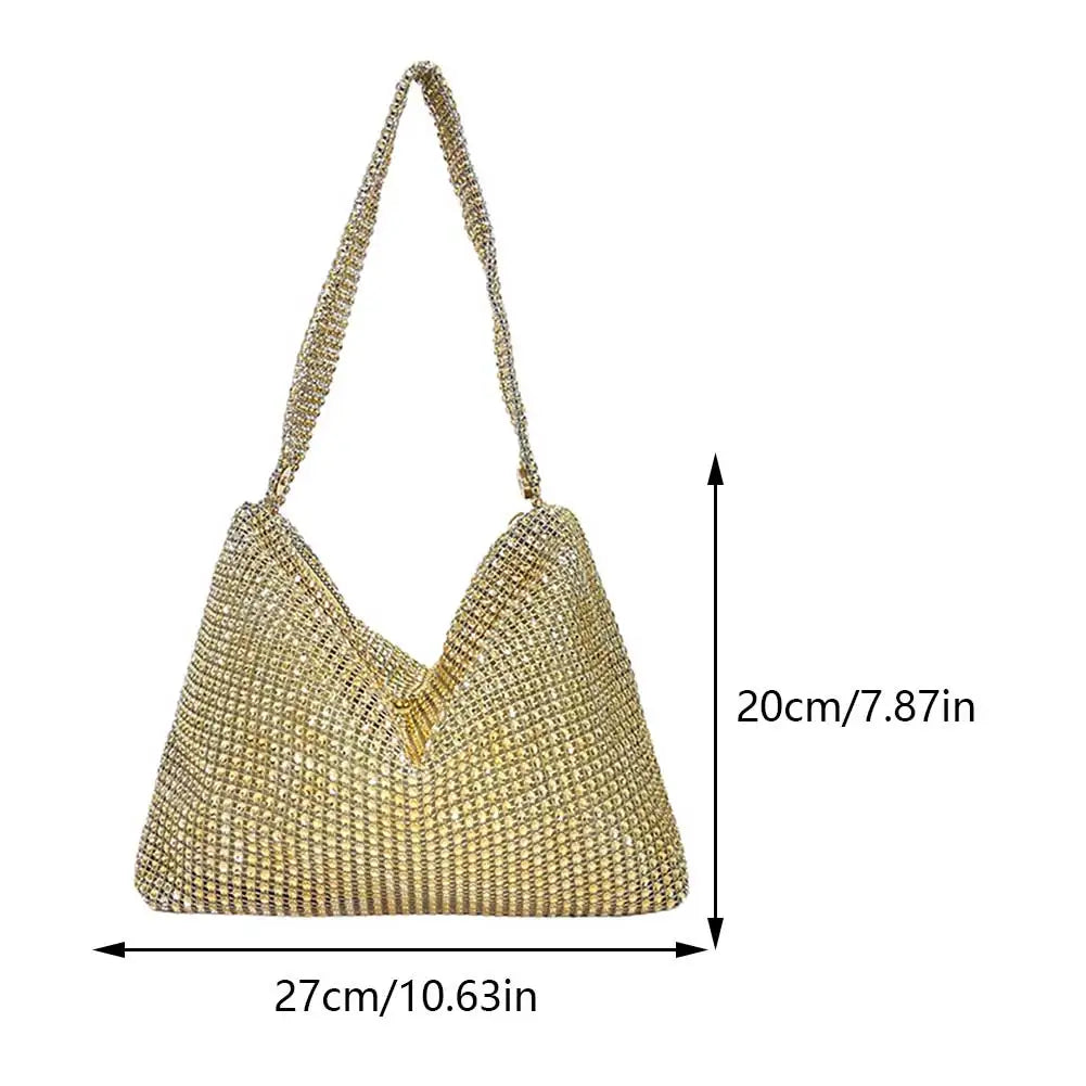 Glitter Rhinestone Evening Clutch Shoulder Bag for Women