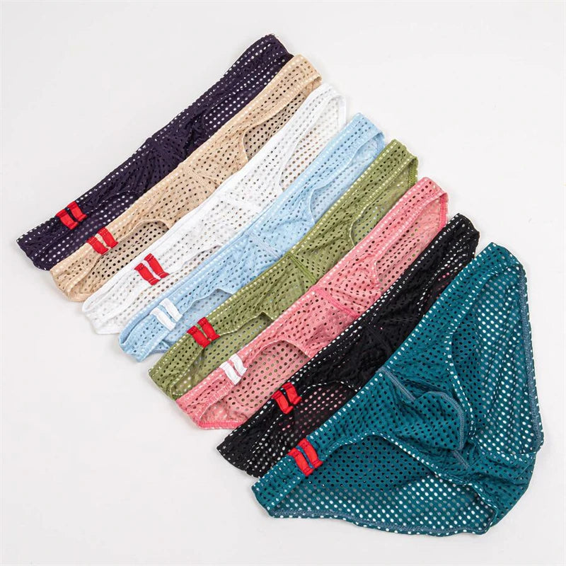 Breathable Mesh Low Rise Briefs Underwear for Men