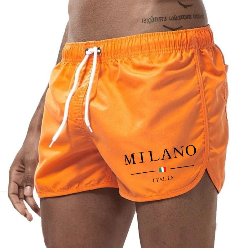 Men Quick Dry Urban Print Trunk Shorts