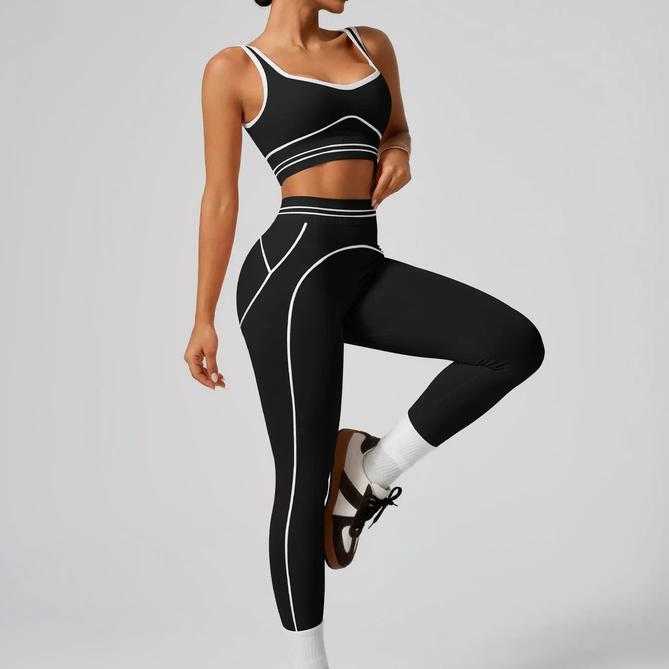 Women Seamless Yoga Set Sports Bra and High Waist Leggings Fitness Outfit
