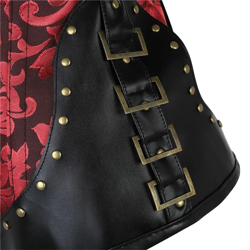 Steampunk Corset Top Halter Sexy Leather Korset Women Gothic Punk Overbust Corsets and Bustiers Medieval Retro Corselet