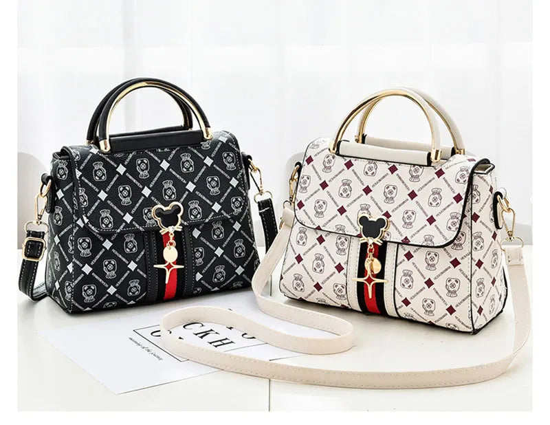 Luxury Monogram Leather Shoulder Tote Bag for Women