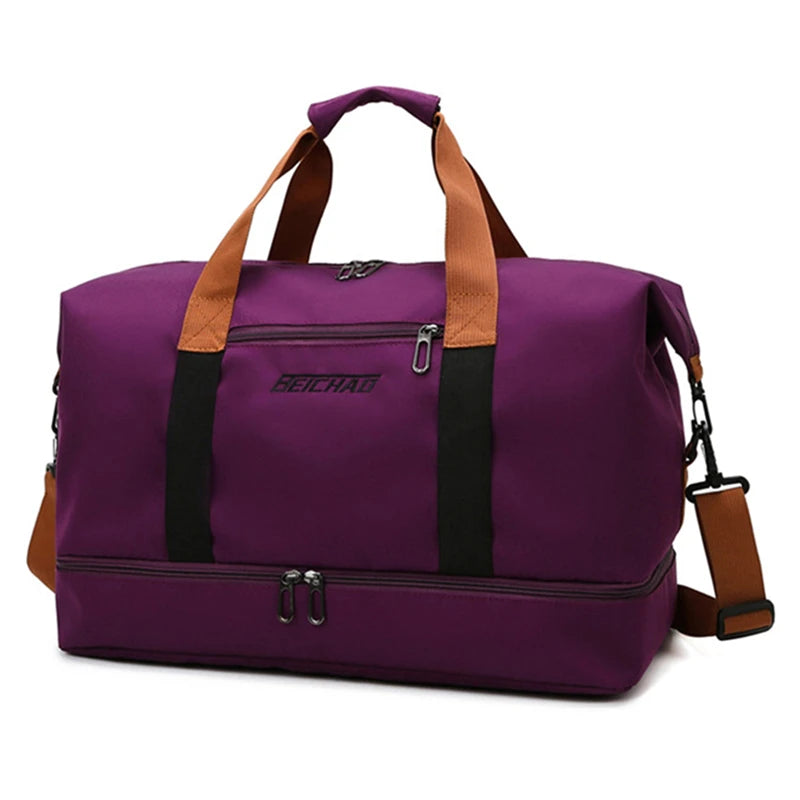 Large Capacity Waterproof Travel Bag with Dry Wet Separation