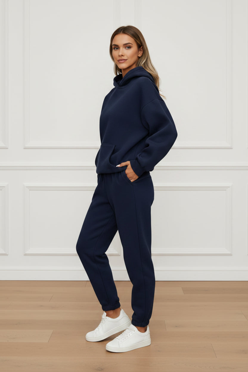 Women Solid Color Pullover Hoodie Sweatshirt