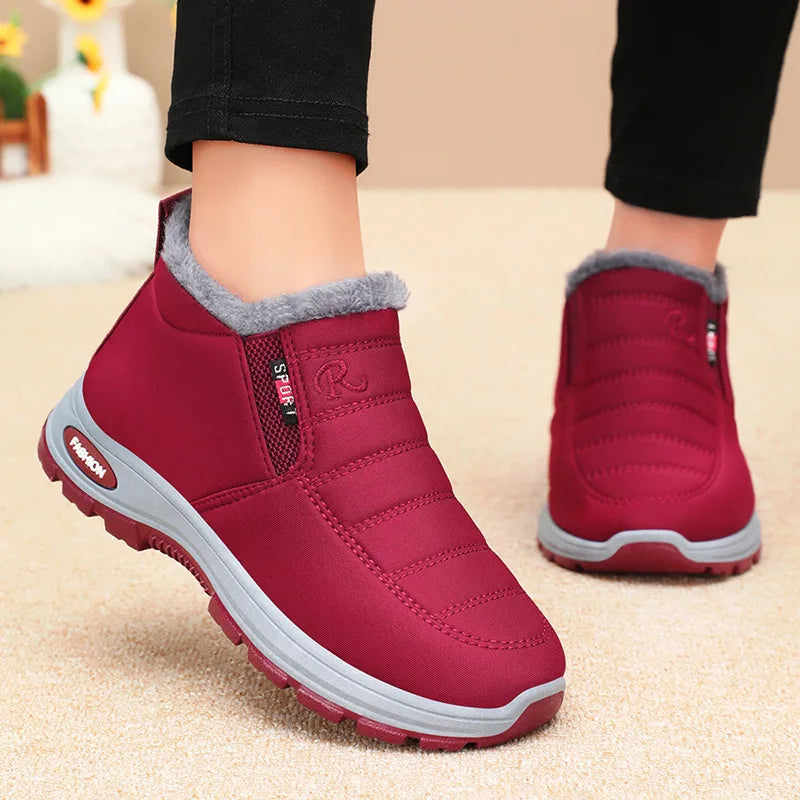 Women Plush Waterproof Snow Boots Winter Shoes