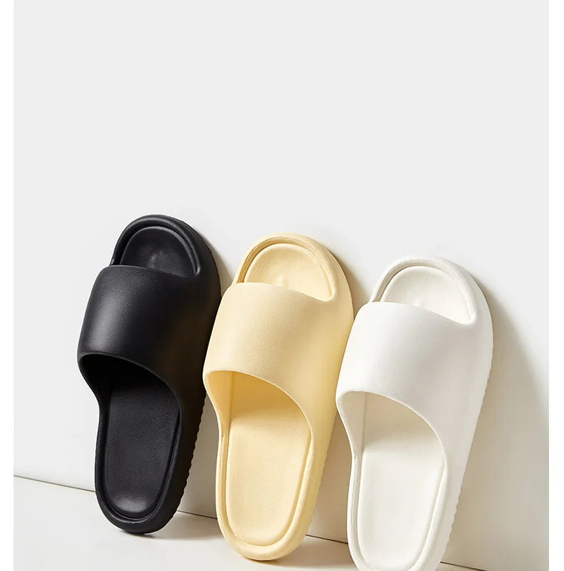 Men's Classy  Slippers for Women's Home Use Thick-Soled Indoor Summer Bread Sandals for Men's Couples Bathroom Bathing Non-Slip Slippers