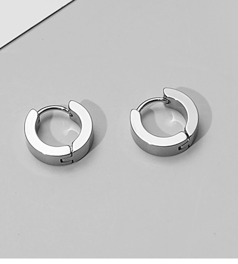 Men Stainless Steel Punk Hoop Earrings