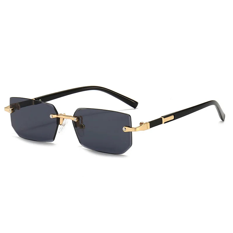 Men Rimless Rectangle Fashion Sunglasses Shades