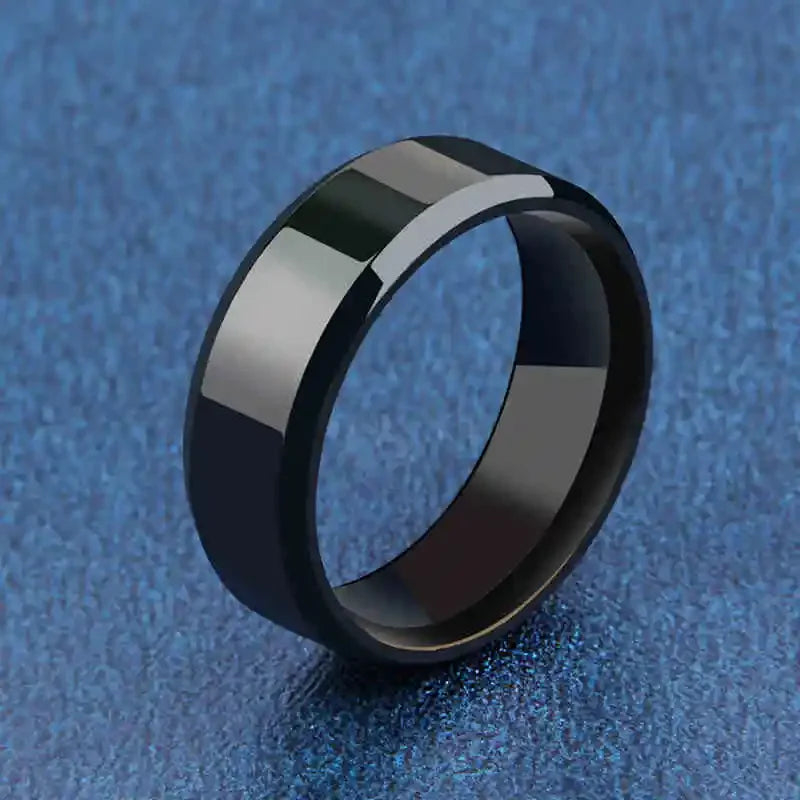Men Stainless Steel Matte Wedding Band Ring
