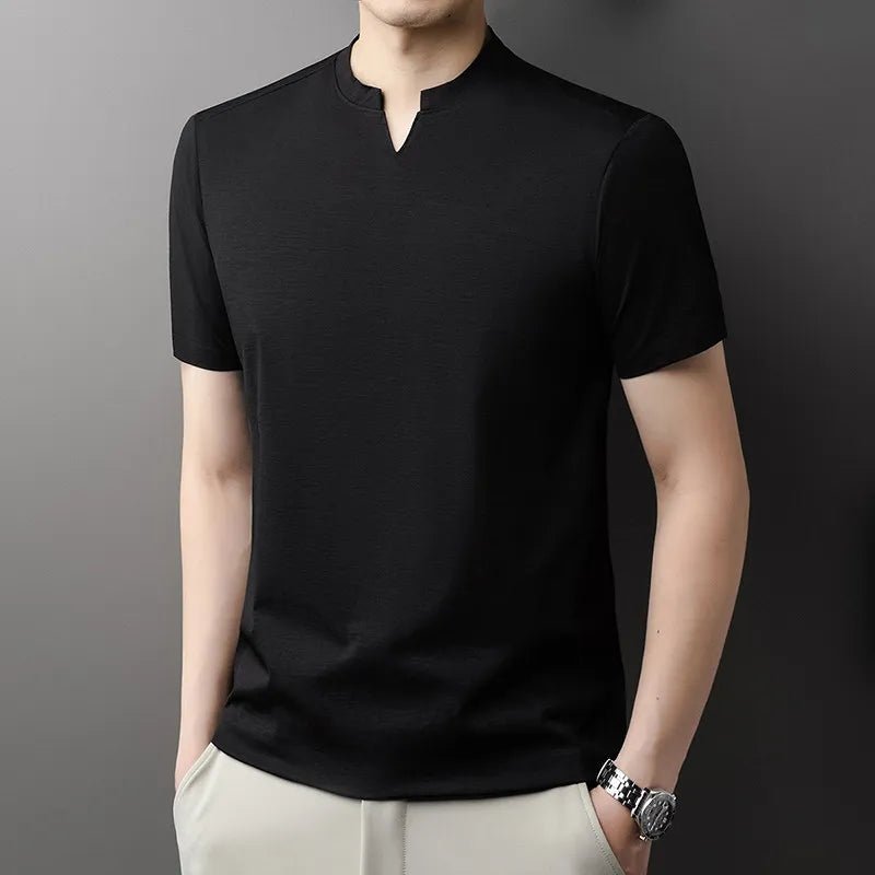 Men Korean V Neck Short Sleeve T Shirt Casual Summer Top