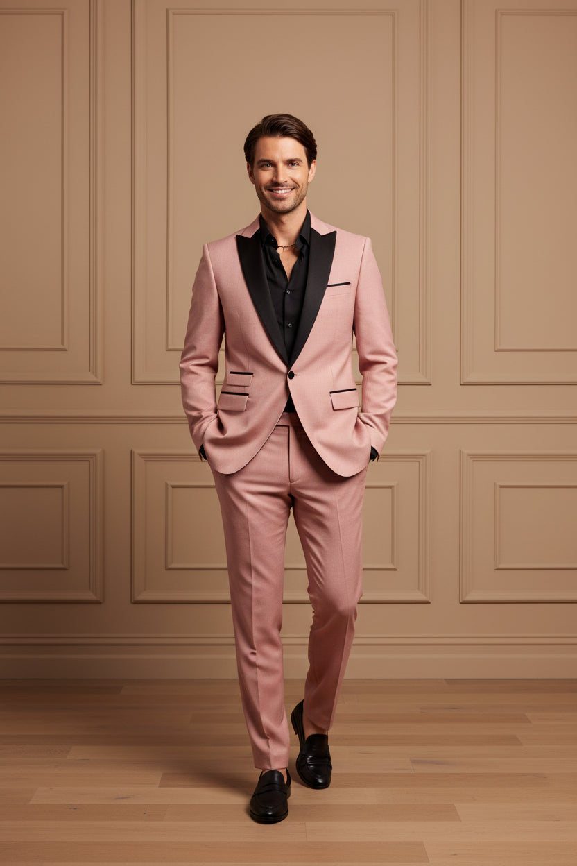 Men Slim Fit Business Casual Suit Set