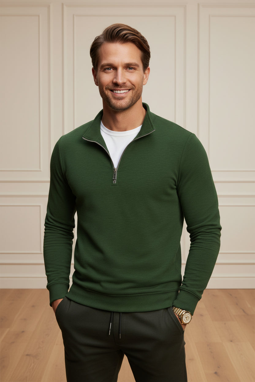 Men Mock Neck Pullover Sweatshirt