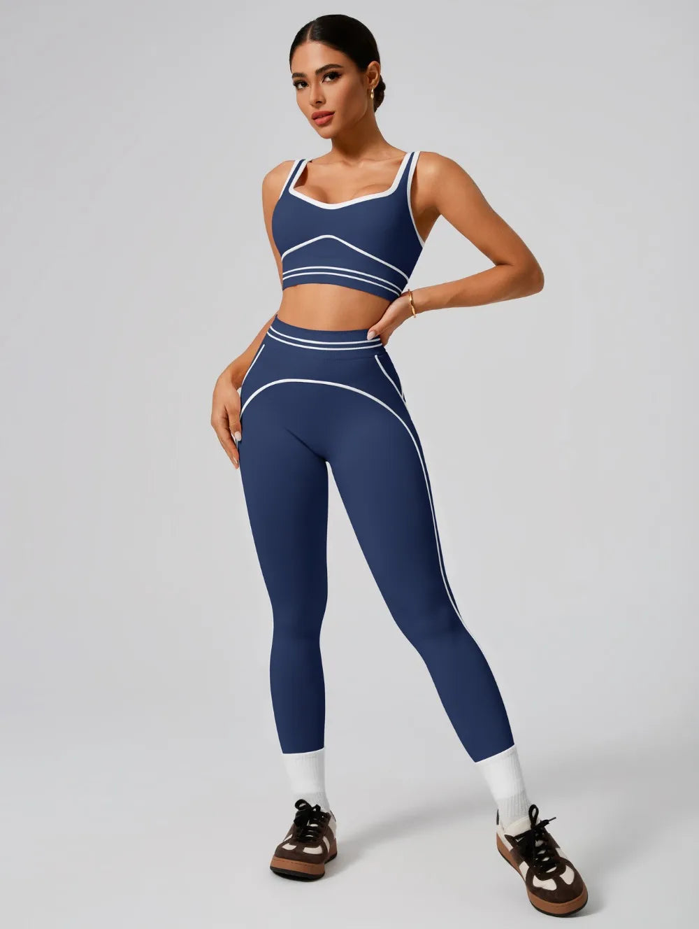 Women Seamless Yoga Set Sports Bra and High Waist Leggings Fitness Outfit