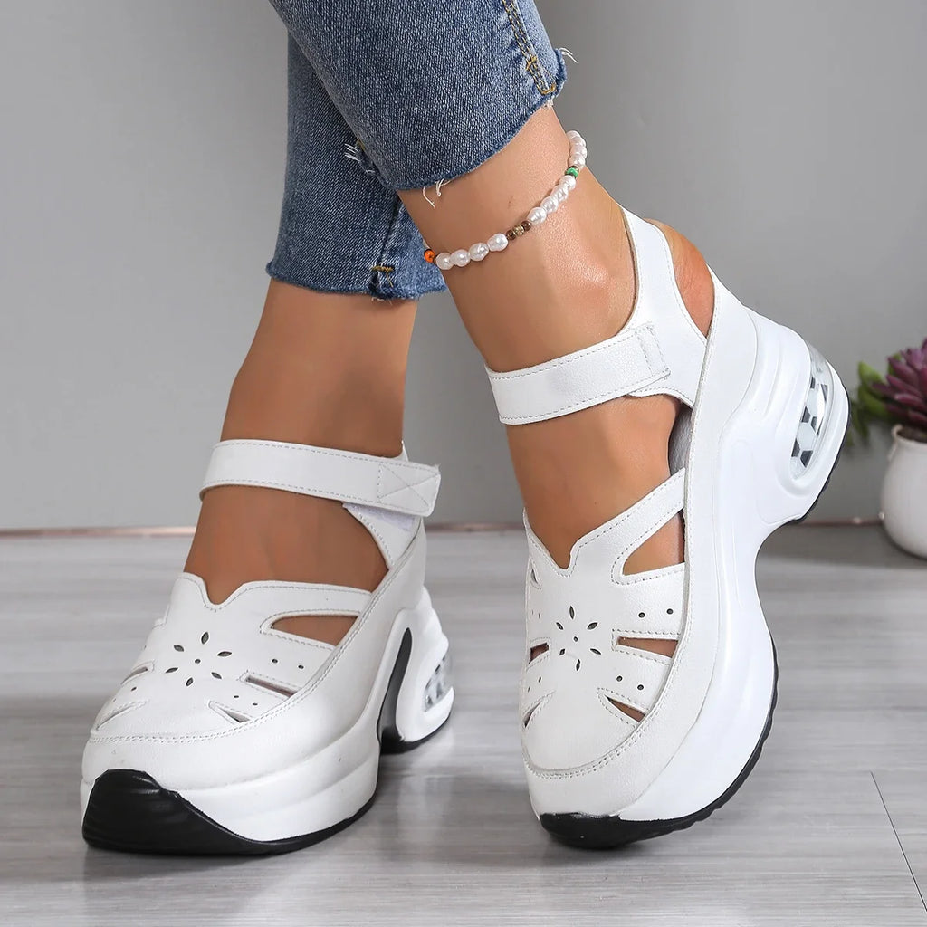 Women New Closed Toe Office Wedge Sandals