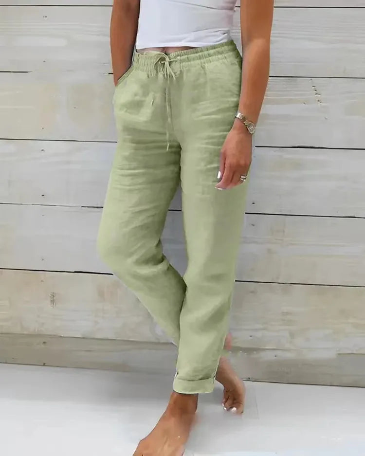 Cotton Linen Summer Pants for Women