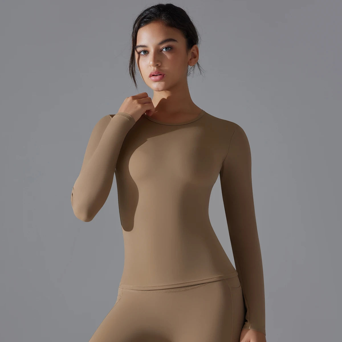 Women Long Sleeve Dry Fit Breathable Fitness Top