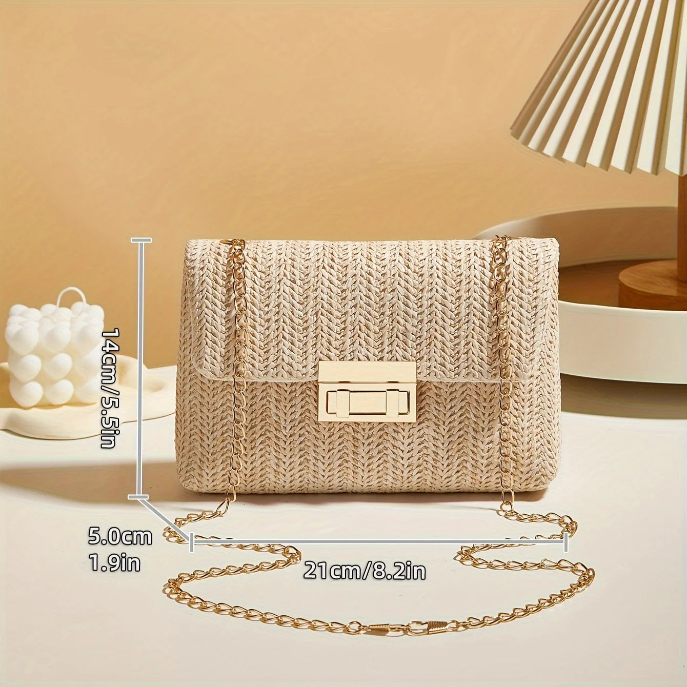 Woven Straw Shoulder Crossbody Bag for Women