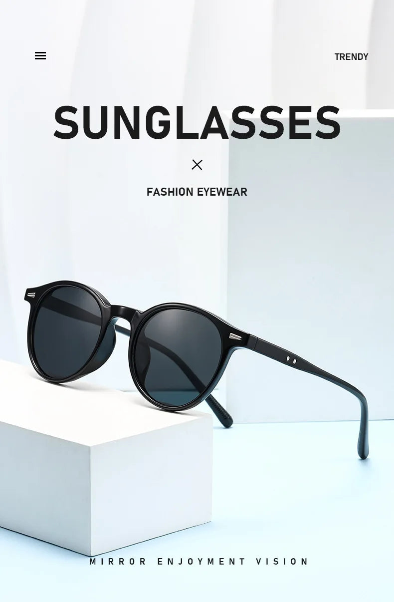 Women Vintage Round Oval UV400 Fashion Sunglasses