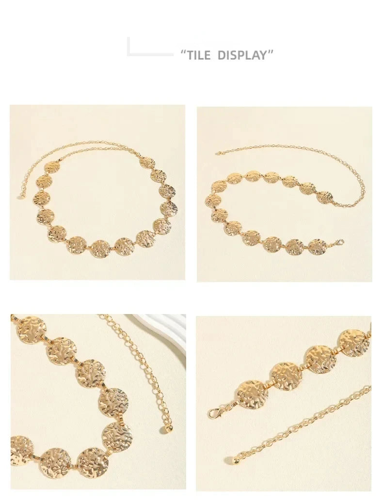 Women Thin Metal Waist Chain Fashion Accessory