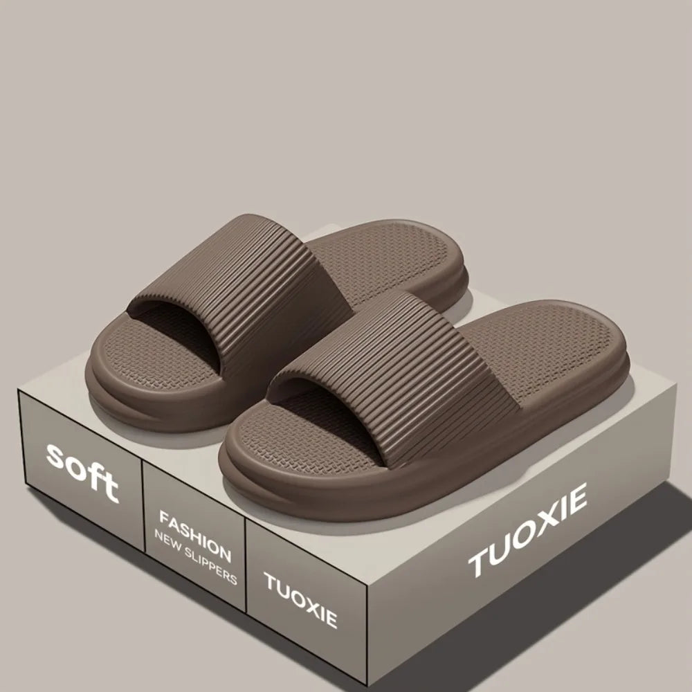 Men Summer Silent Slippers Indoor Home Bathroom Anti-Slip Soft EVA Sole Odor-Proof Sandals for Women Comfort Lightweight