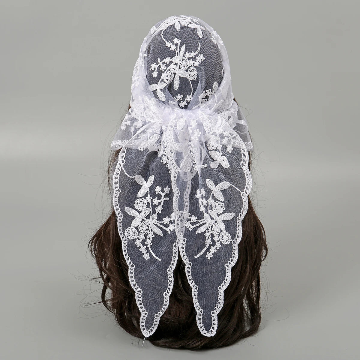 Women Lace Triangle Hair Scarf Vintage Headband Accessories