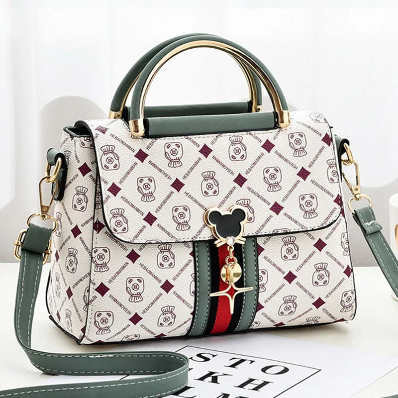 Luxury Monogram Leather Shoulder Tote Bag for Women