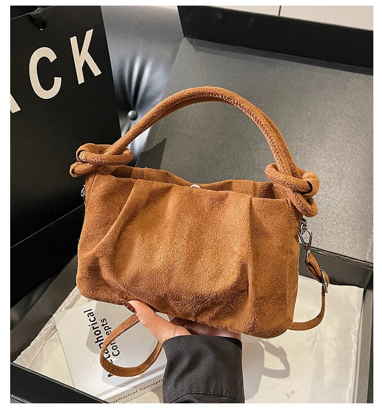 Retro Suede Crossbody Shoulder Bag for Women