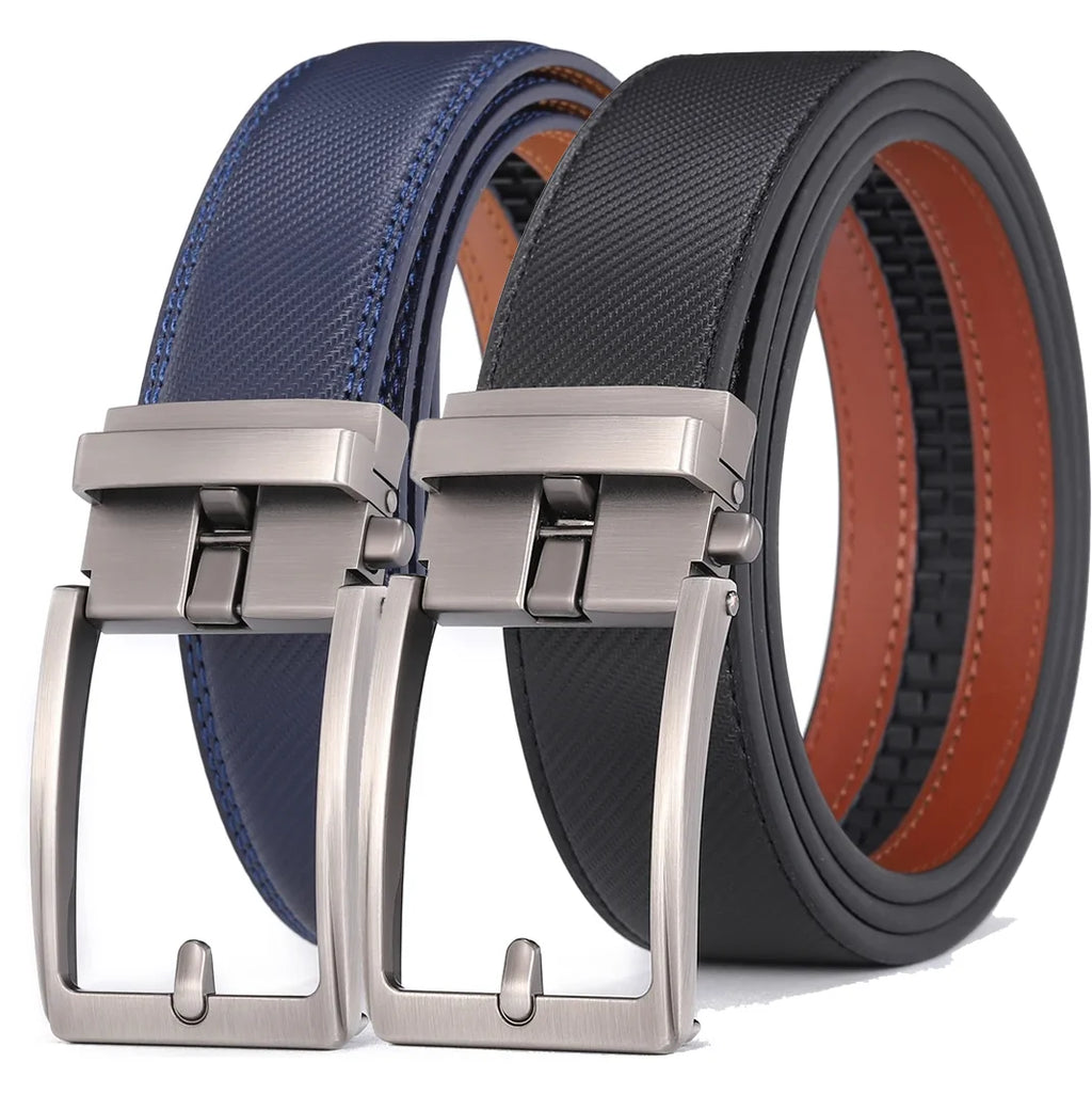 Men Luxury Genuine Leather Automatic Buckle Belt