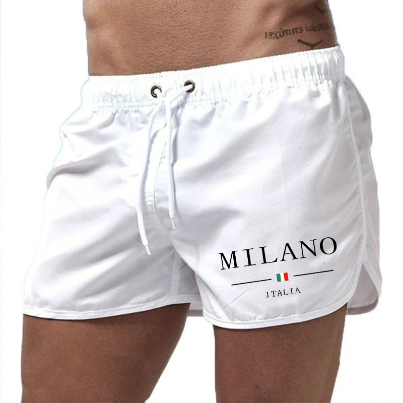 Men Quick Dry Urban Print Trunk Shorts