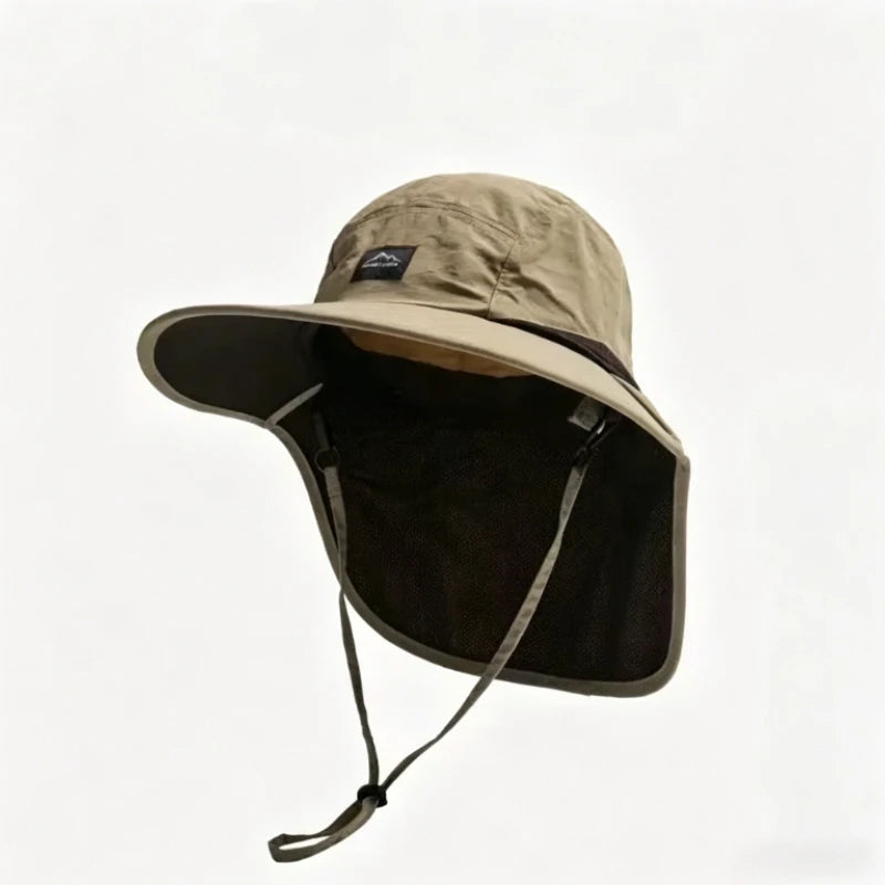 Men Wide Brim UV Protection Safari Bucket Hat