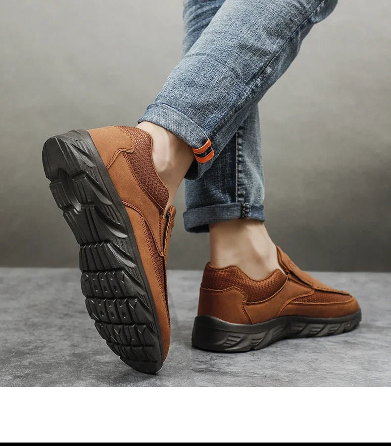 Men Leather Casual Shoes Breathable Loafers