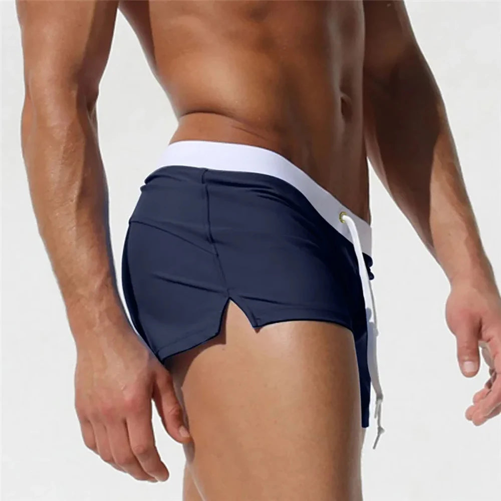 Men Solid Color Underwear Trunks Low Waist Shorts