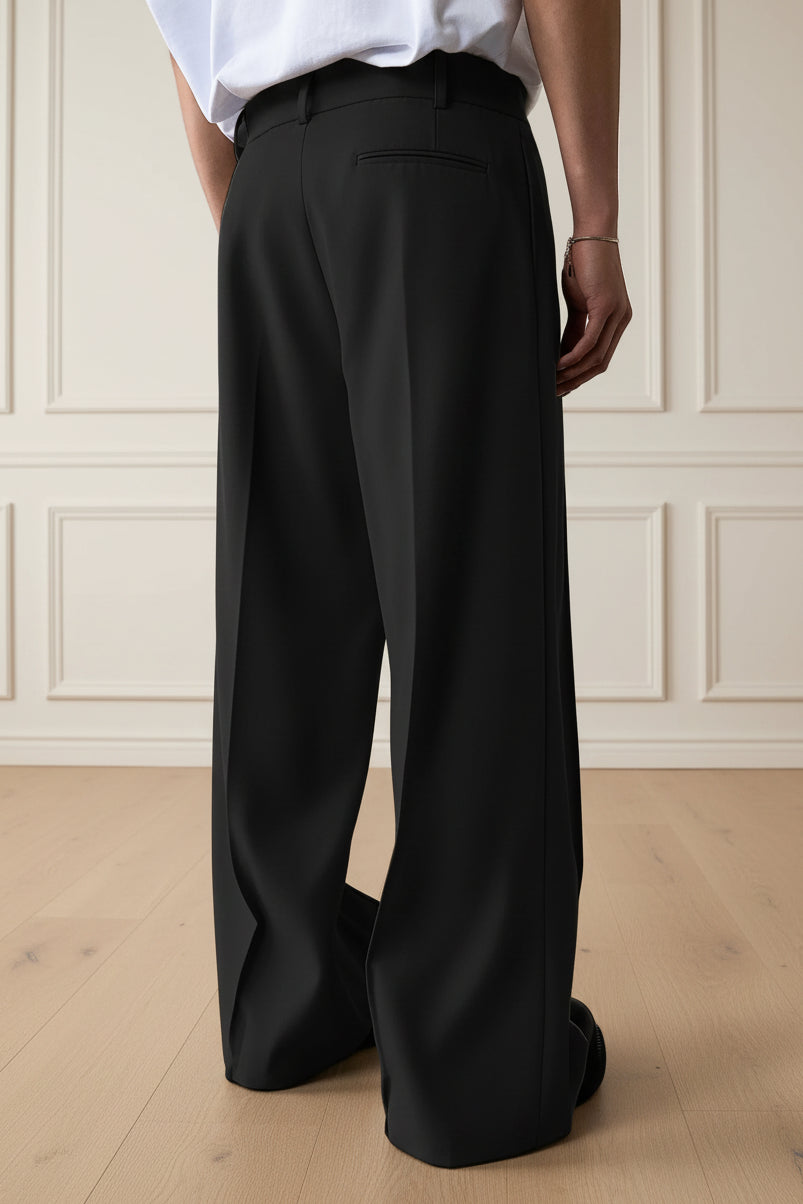 Men High Waist Wide Leg Trousers