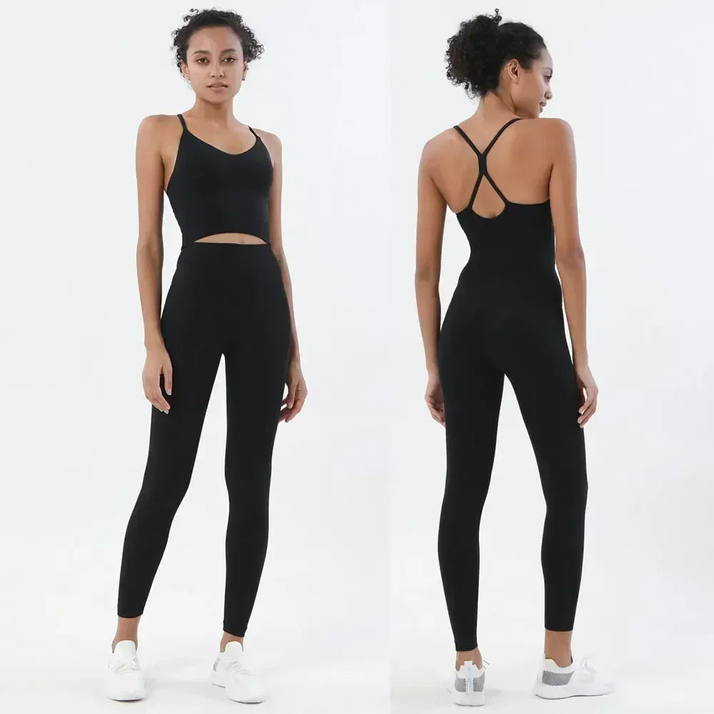 Women Seamless Gym Set Sports Bra and High Waist Leggings Fitness Outfit