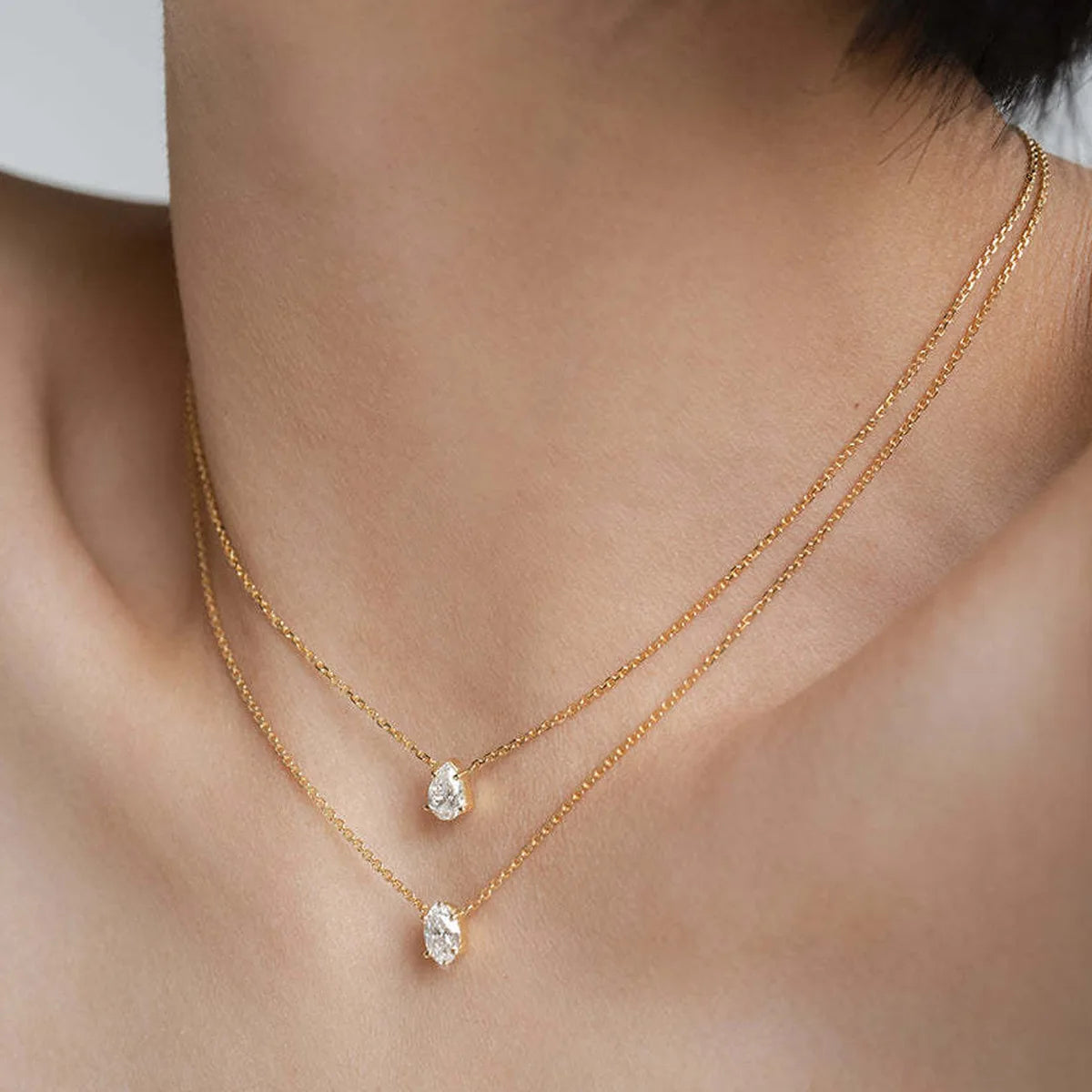 Women Multilayer Zircon Pendant Chain Choker Necklace