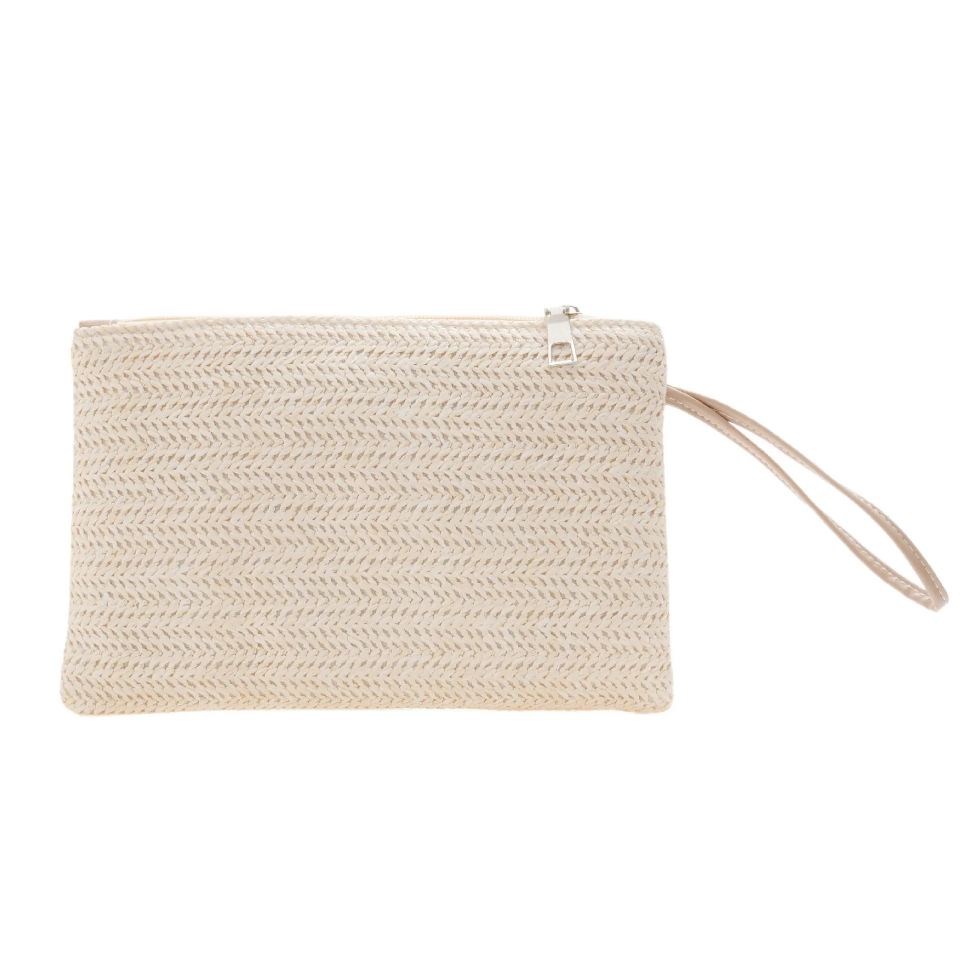 Woven Straw Wristlet Clutch Wallet for Women