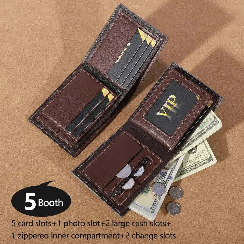 High Capacity Vintage Leather Wallet for Men